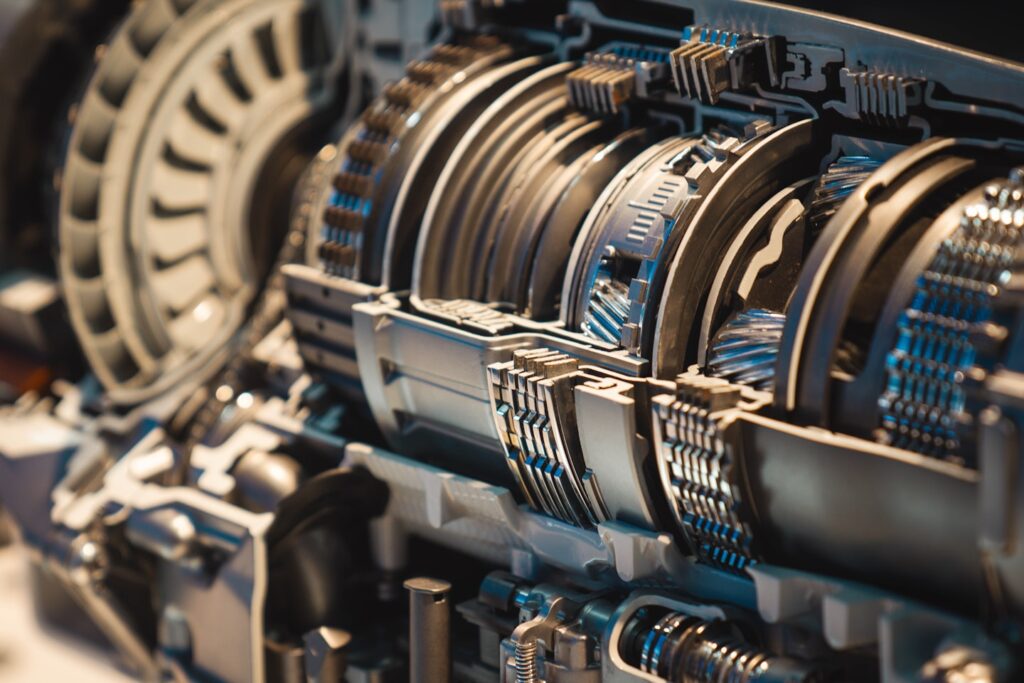 a close up of a machine with many gears