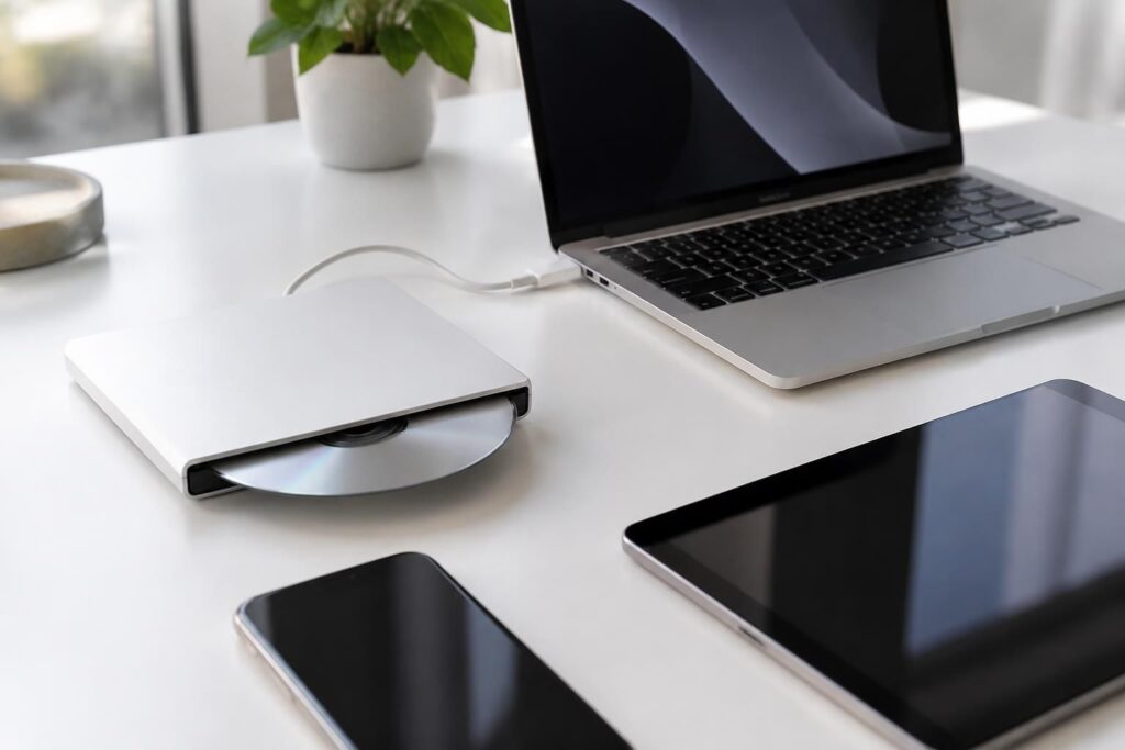 découvrez comment utiliser l’apple usb superdrive avec votre mac : branchement, adaptateurs nécessaires et compatibilité pour lire ou graver des cd et dvd.